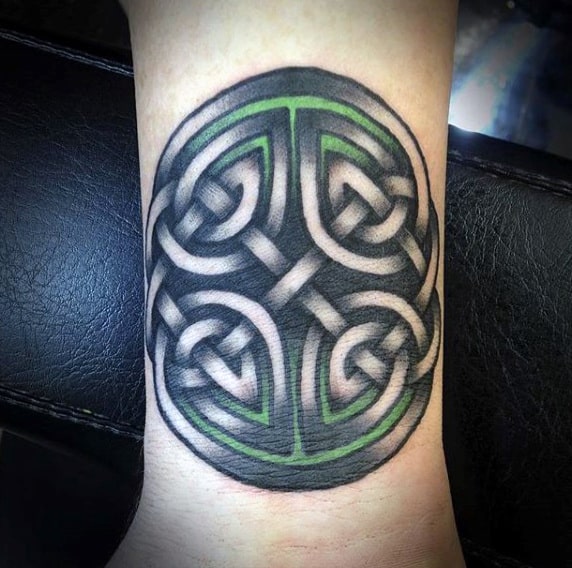 Shield Celtic Knot Mens Wrist Tattoo