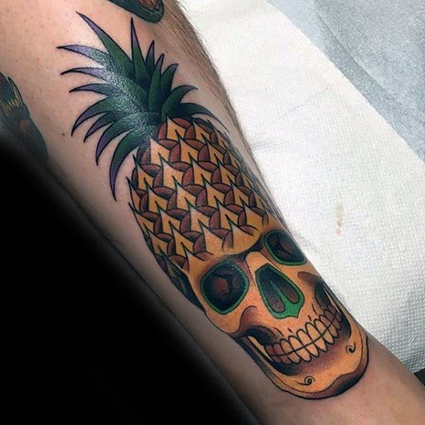 Skull Pineapple in Sunglasses on a Light and Dark Background Vector  Illustration Stock Vector  Illustration of tattoo halloween 219100199