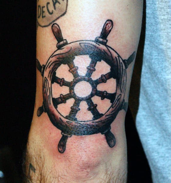 70 Ship Wheel Tattoo Designs For Men - A Meaningful Voyage