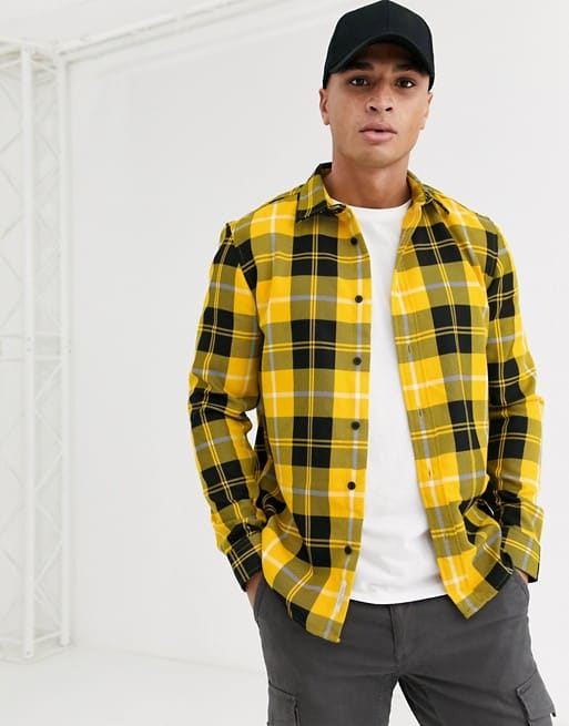 shirt in bright yellow check
