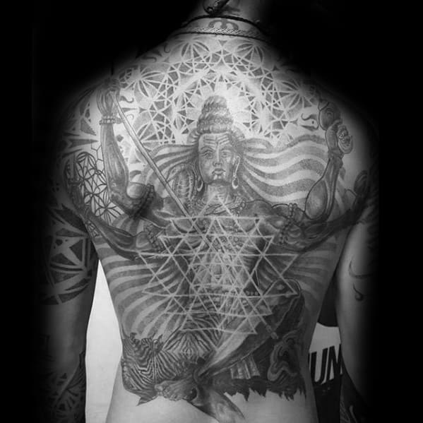 shiva tattoos male on full back