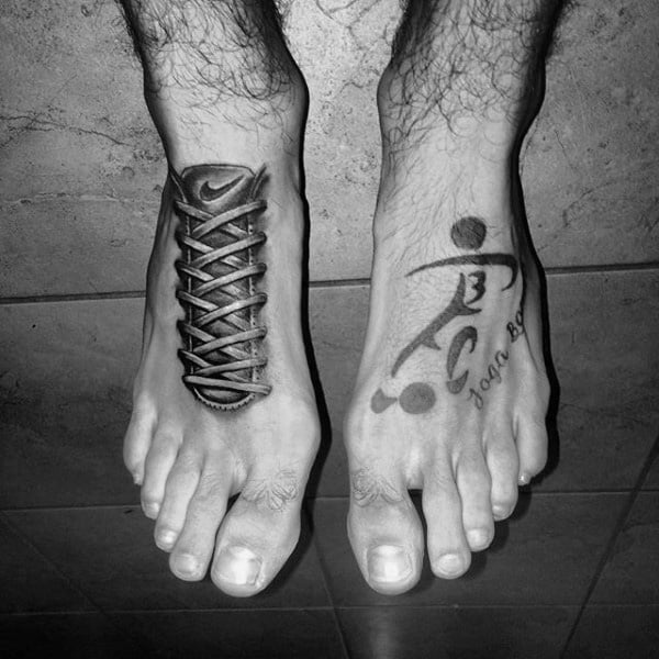 Shoe Laces Mens Soccer Feet Tattoos