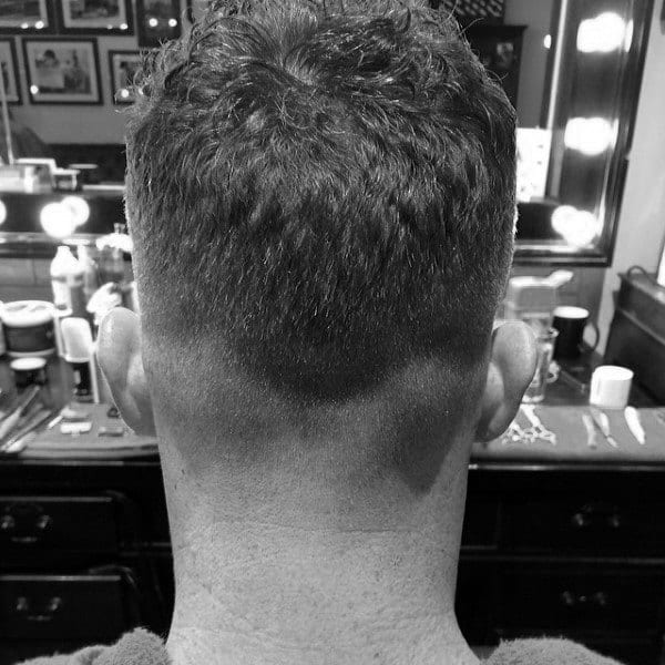 Short Curly Fade Back Of Head Haircut For Males