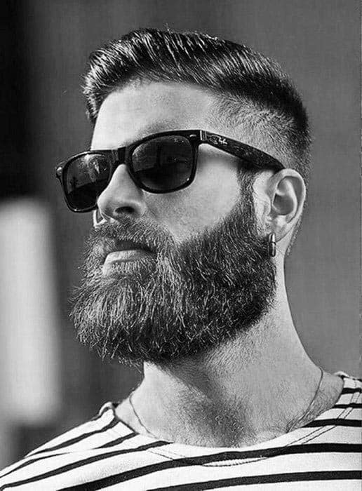 Short Cut Comb Over Mens Hair With Beard Styles