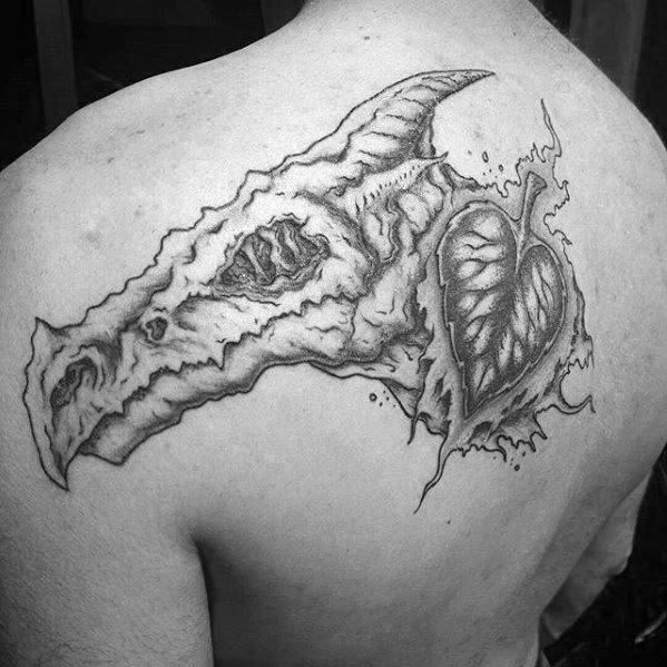 shoulder-and-back-mens-dragon-skull-tattoo-design-ideas