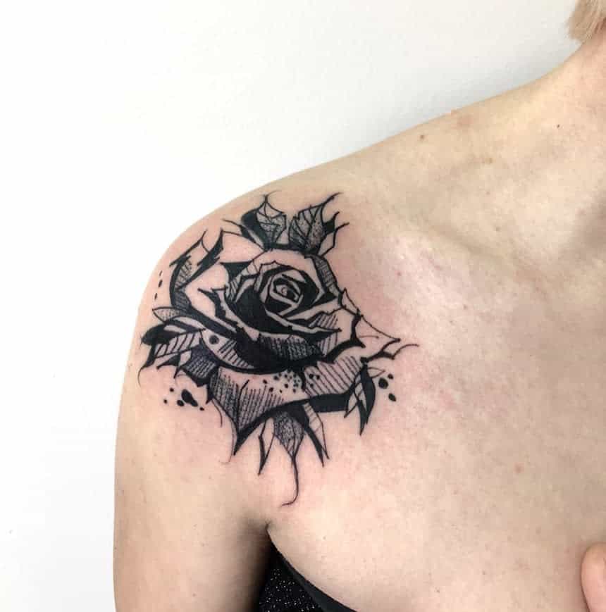 Top 61 Best Black and White Rose Tattoo Ideas - [2021 Inspiration Guide]