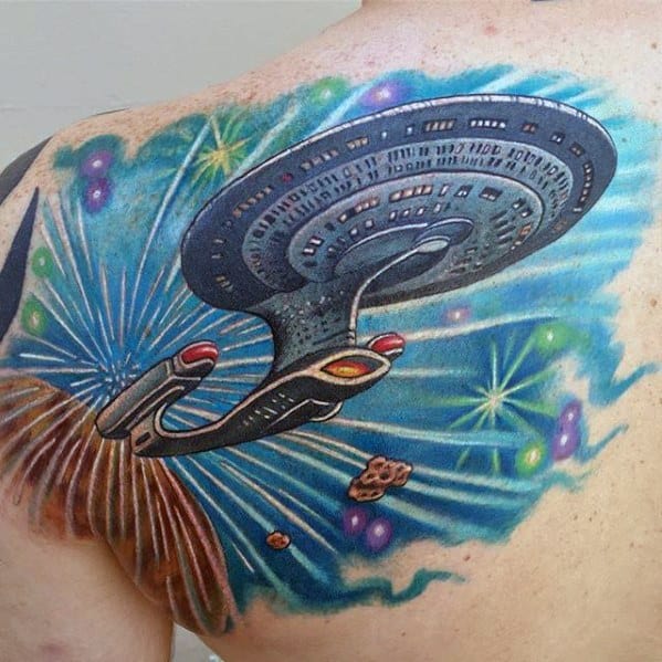 Shoulder Blade Star Trek Guys Tattoo Ideas