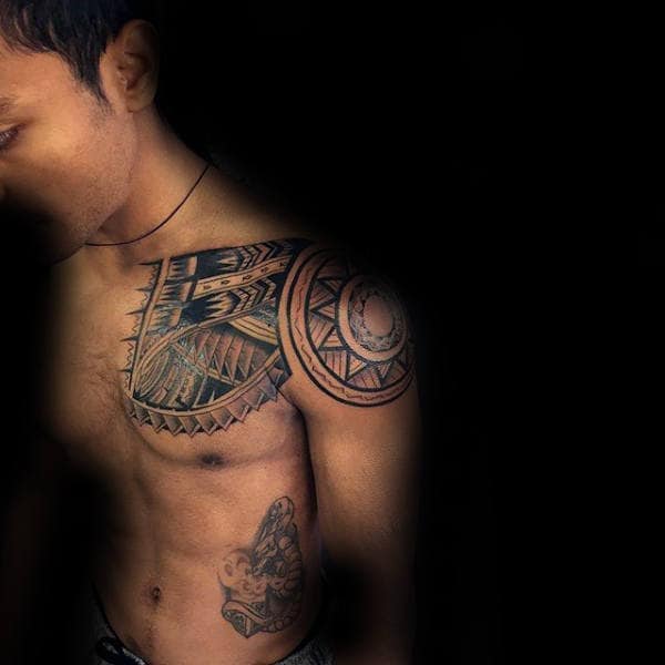 Shoulder Cap Samoan Tribal Mens Tattoo