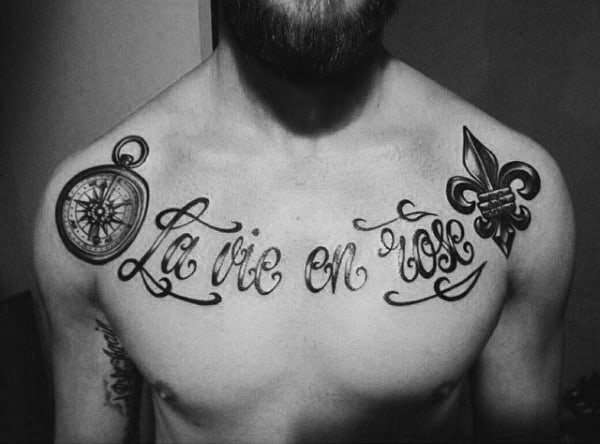 Shoulder Fleur De Lis Tattoos For Males