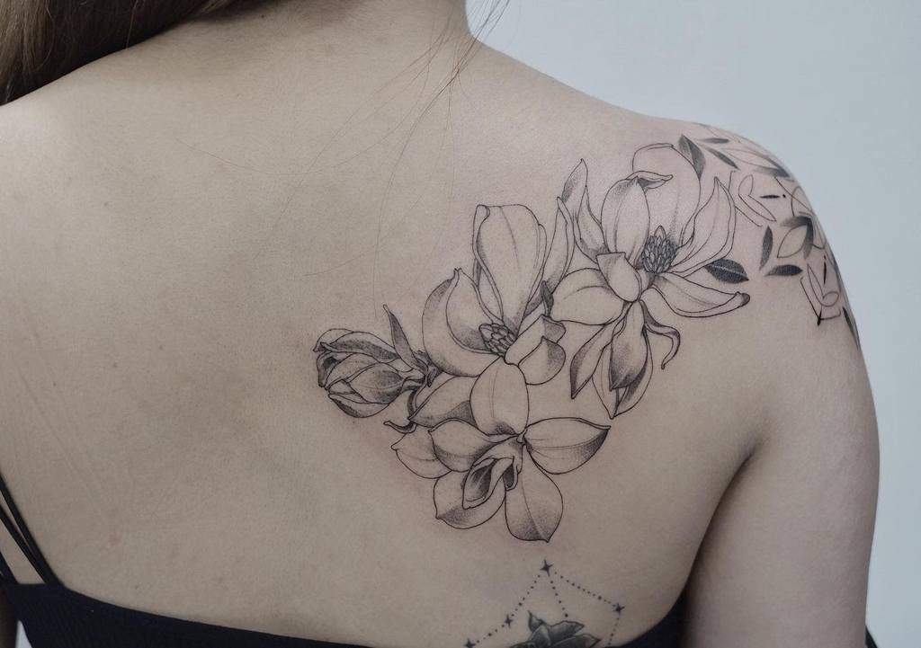 Karla Jodoin on Instagram Etsy Shop is officially on break But I thought  Id share my most popular   Magnolia tattoo Flower tattoo designs Flower  art drawing