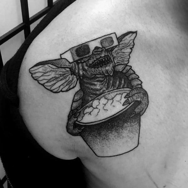 Shoulder Male Gremlin Themed Tattoo Inspiration