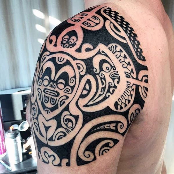Shoulder Maori Culture Art Tattoos For Men