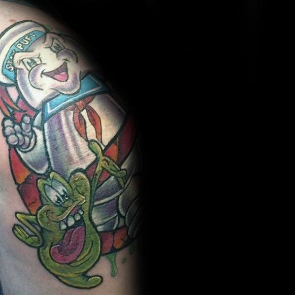 Shoulder Mens Ghostbusters Tattoo Ideas