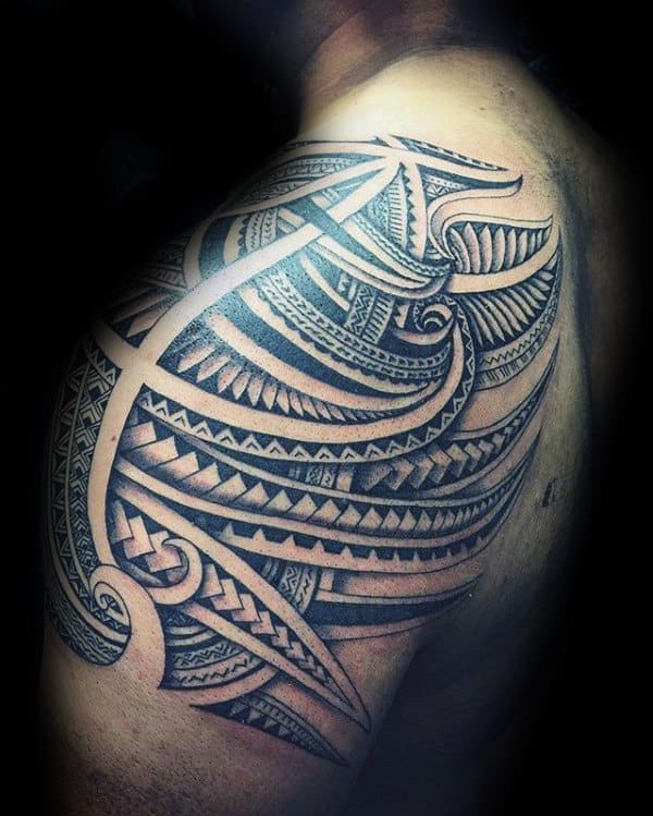 Shoulder Mens Samoan Tribal Tattoos