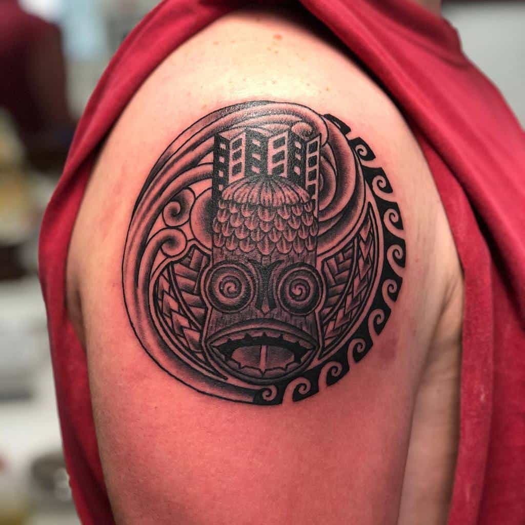 shoulder polynesian tribal tattoo 2bitsmashisttattoos