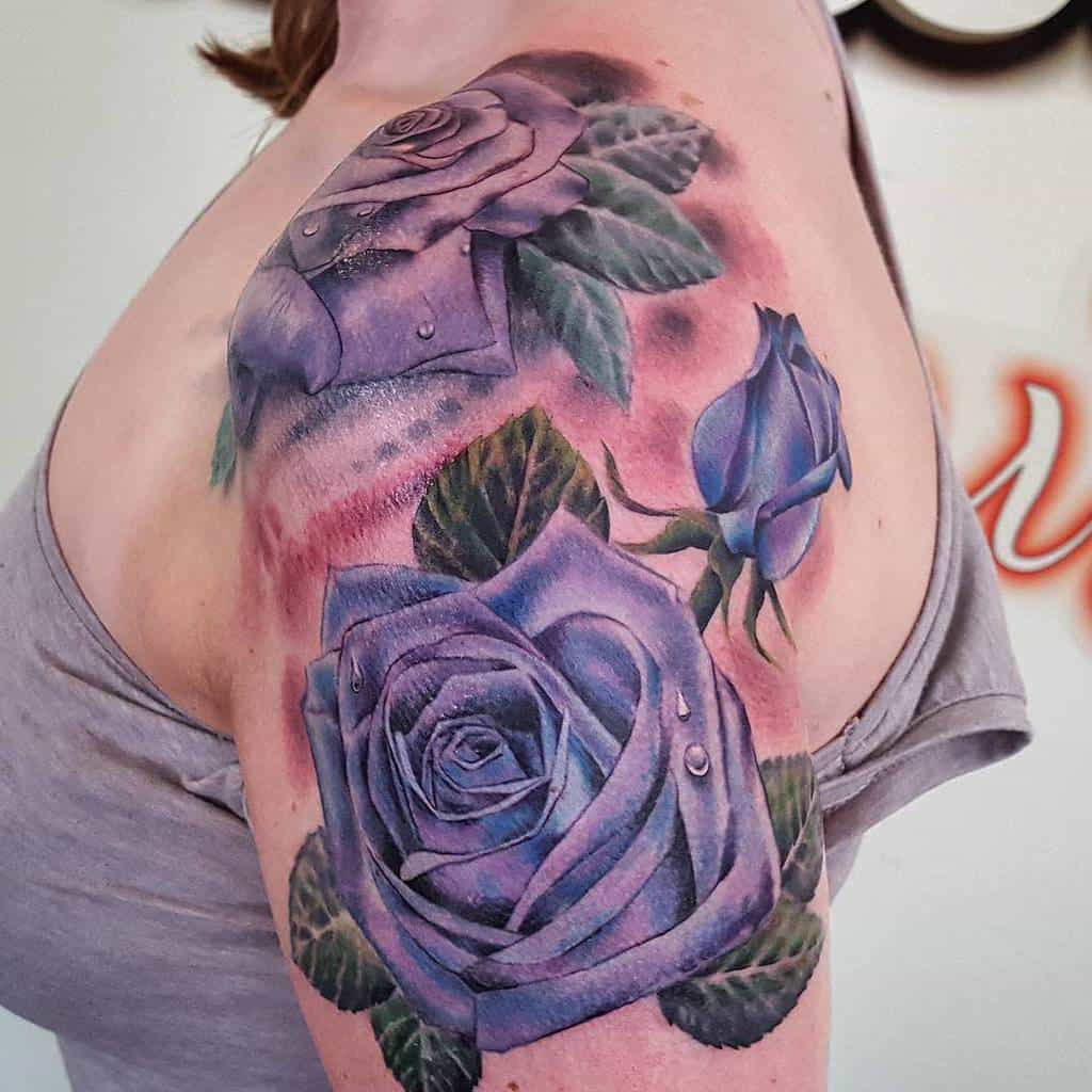 Top 81 Best Purple Rose Tattoo Ideas - [2021 Inspiration Guide]