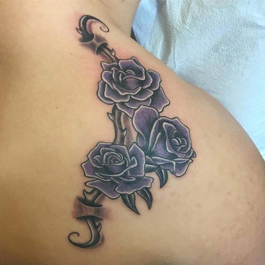 shoulder purple rose tattoos eklunk