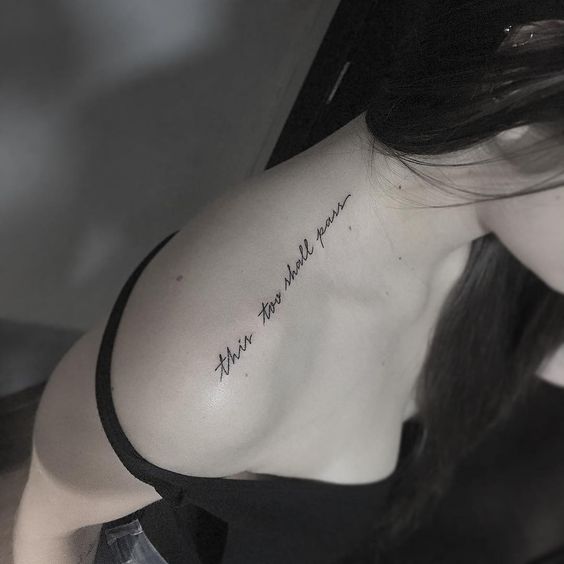 Shoulder Script Tattoo