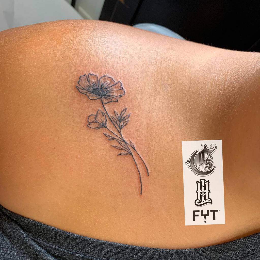 shoulder simple flower tattoos kanake98