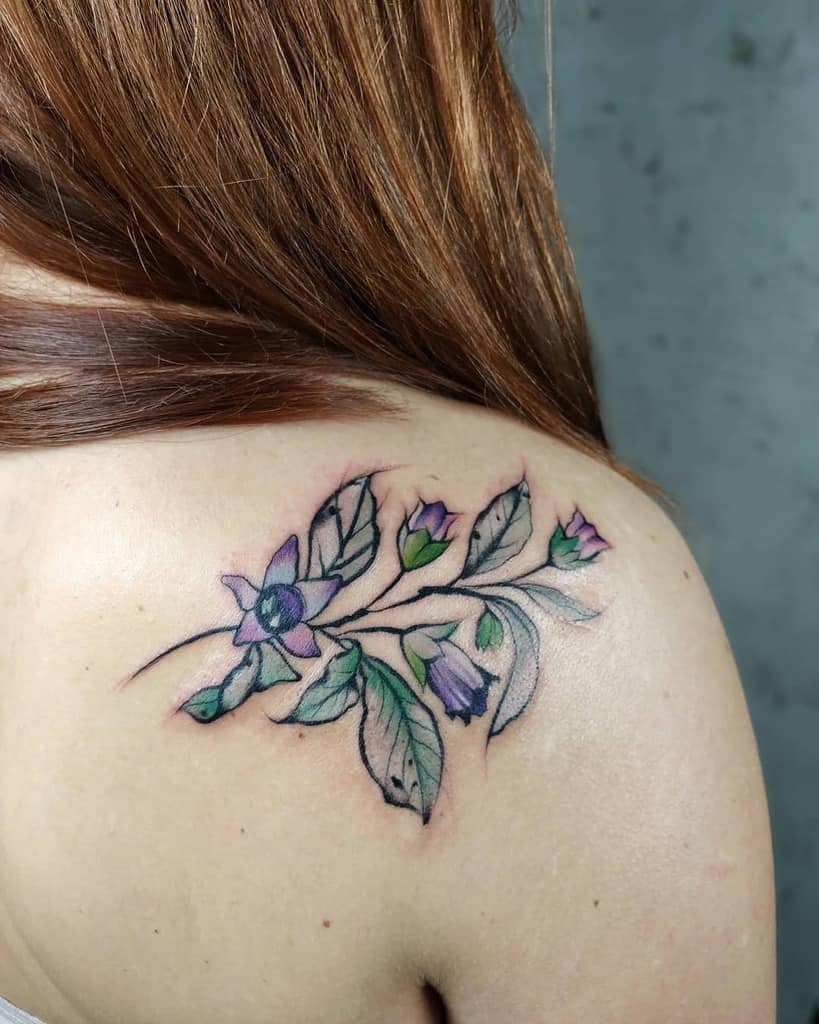 shoulder simple flower tattoos wawrzynowicz.m