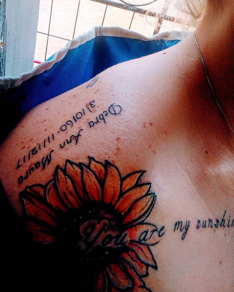 shoulder you are my sunshine tattoos tattoed_pierced_sober_mom