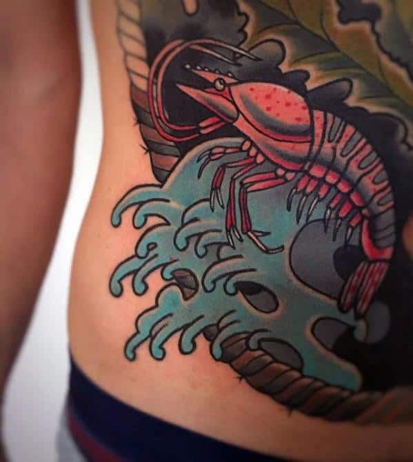 Shrimp Mens Tattoo Designs Rib Cage Side