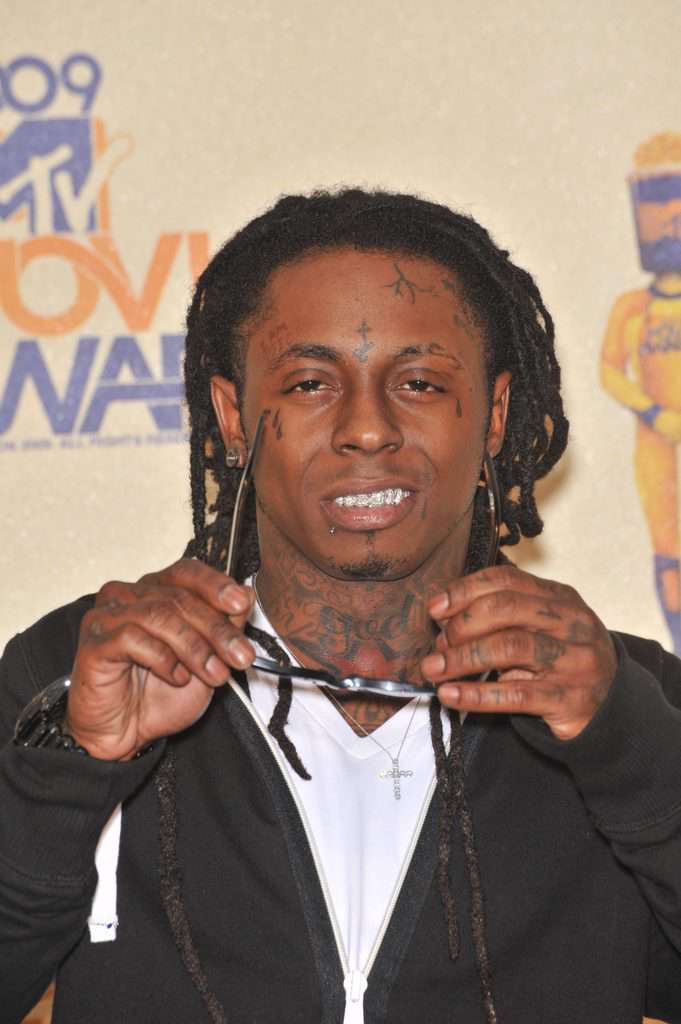 Rapper Lil Wayne has numerous teardrop tattoos