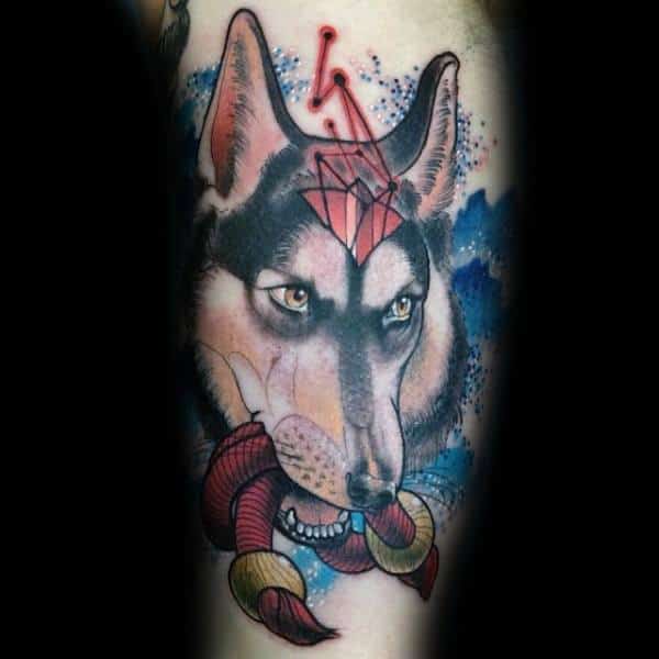 Siberian Husky Mens Tattoos