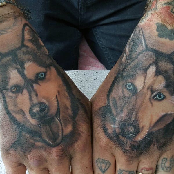 Siberian Husky Tattoo Designs For Men