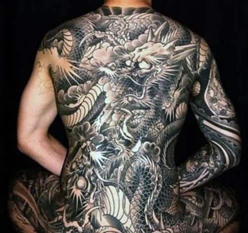 Sick Mens Dragon Full Back Tattoo Design Inspiration