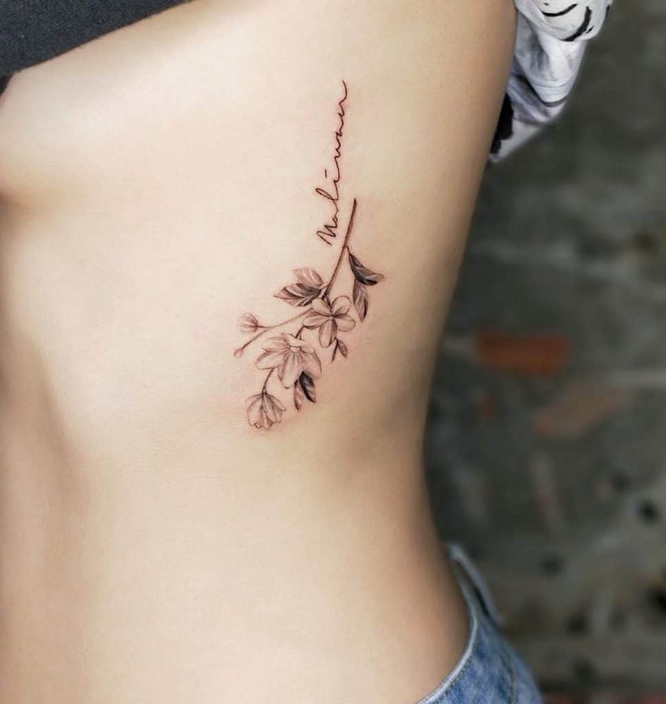 Side Jasmine Flower Tattoos Eddie0115 Tattoo