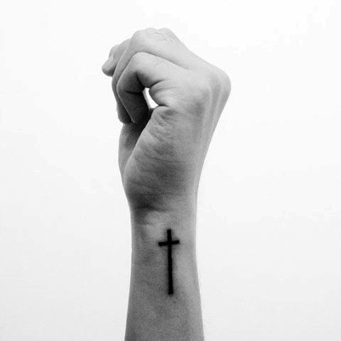 Side Of Forearm Awesome Simple Cross Tattoo Design Ideas For Men