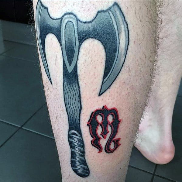 60 Axe Tattoo Designs For Men Wood Chopping Ink Ideas