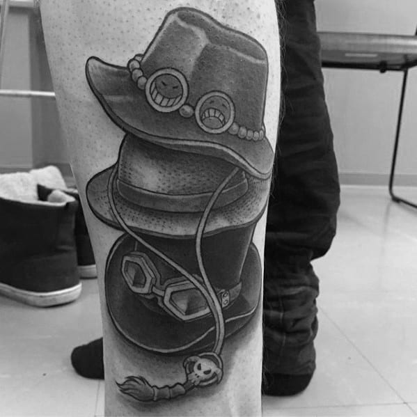 Side Of Leg Hats One Piece Male Tattoo