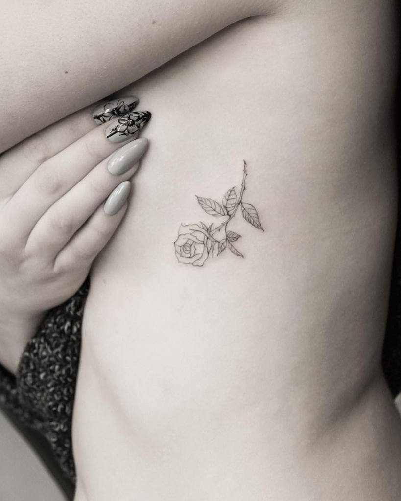 side tiny rose tattoos indianka___