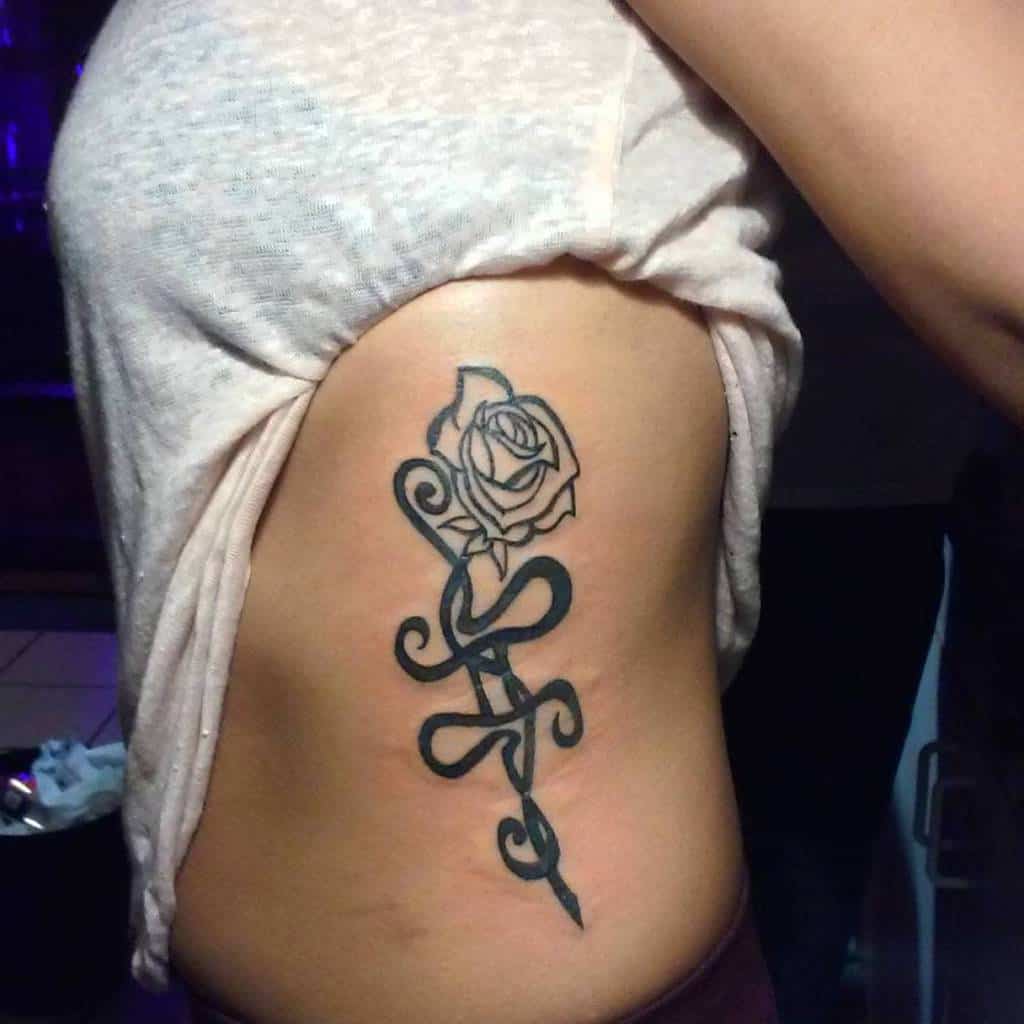 side tribal rose tattoos allartnotwar