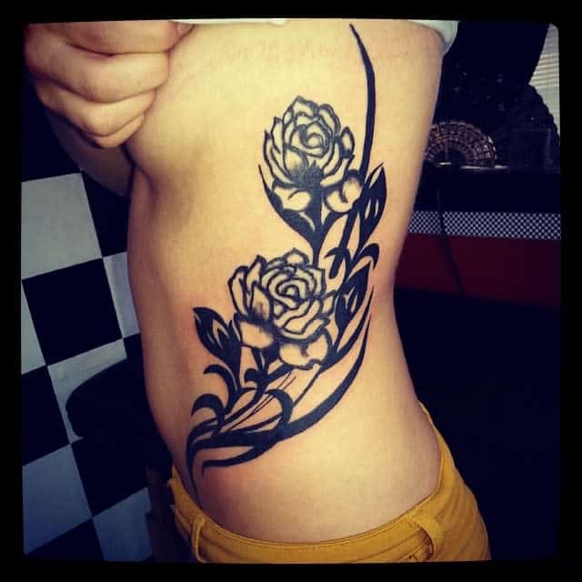 side tribal rose tattoos mandatorichaos