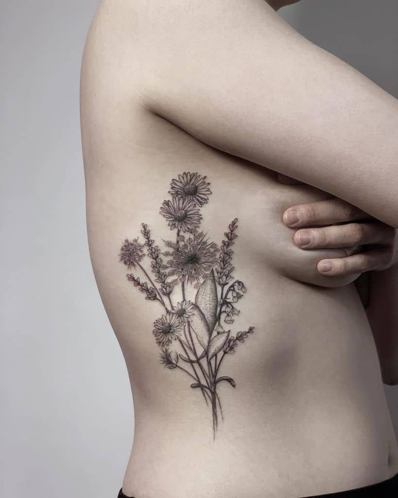side wildflower tattoos masnu.tattoo