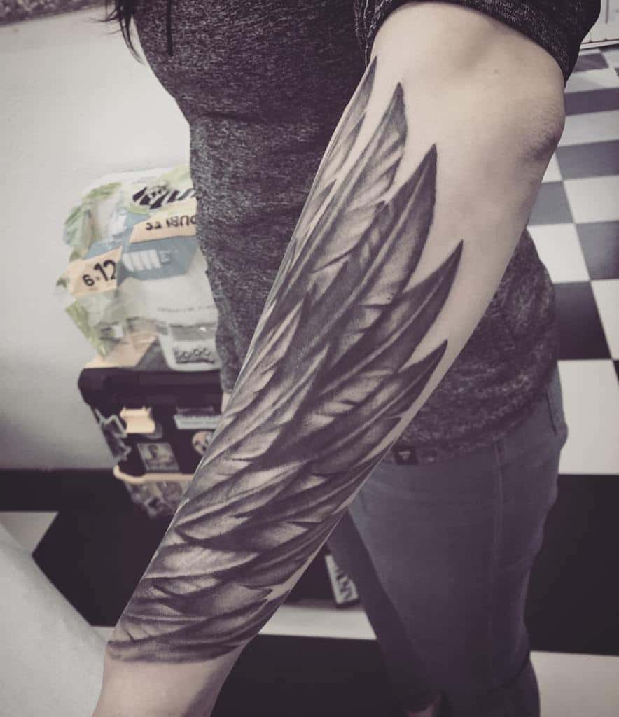 Winged Forearm by Victor Alvarez: TattooNOW