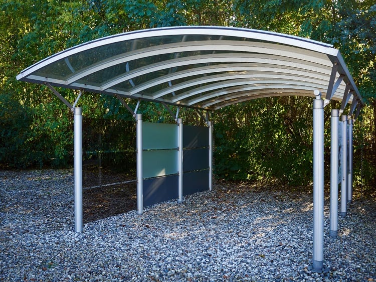 73 Carport Ideas to Elevate Your Property - Silver Metal AnD Glass MoDern Carport