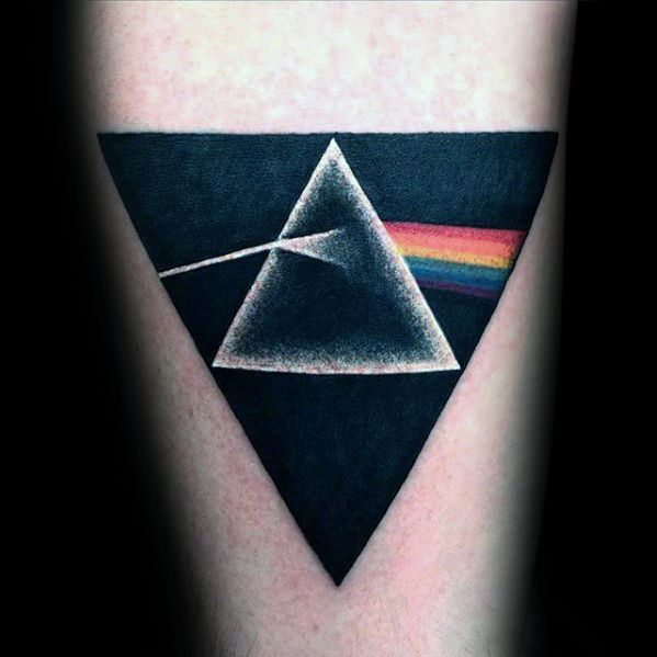 Simple Arm Dark Side Of The Moon Male Tattoos
