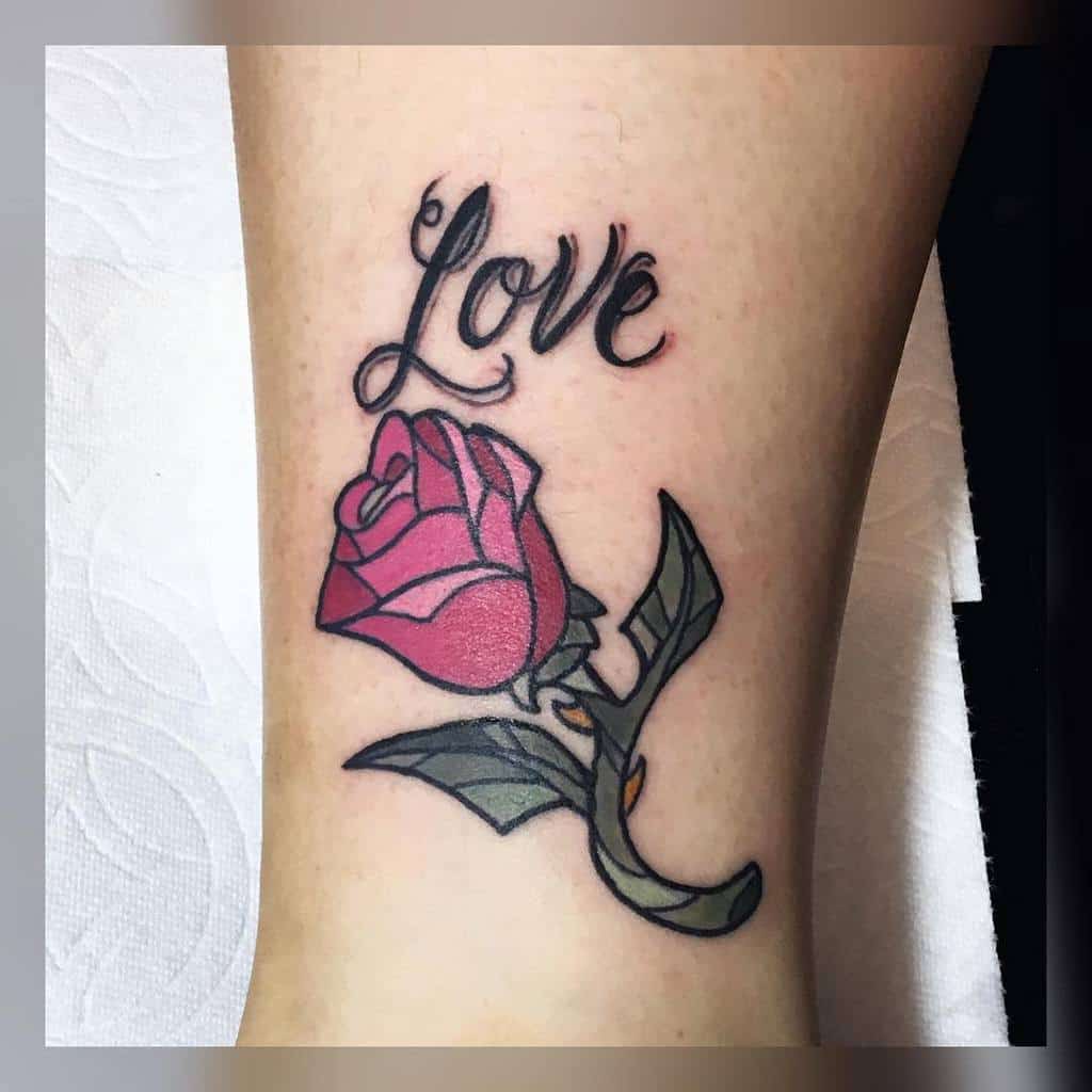 simple beauty and the beast rose tattoos andregarciaart