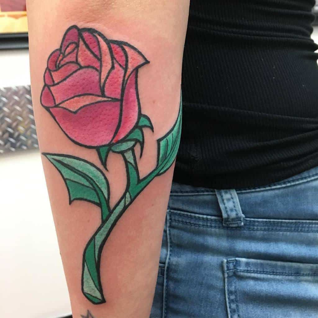simple beauty and the beast rose tattoos meltattoos9