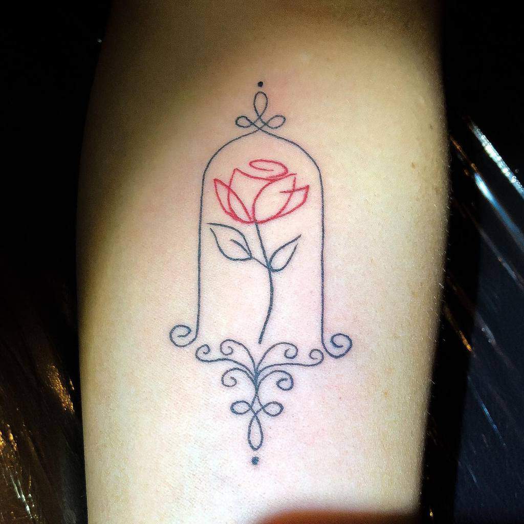 simple beauty and the beast rose tattoos rogue_ink_tattoo