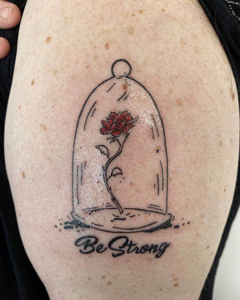 simple beauty and the beast rose tattoos the_cleanink