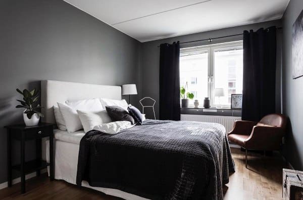 simple scandinavian small master bedroom 