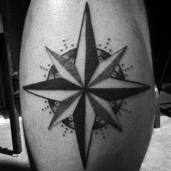Simple Compass Male Tattoos