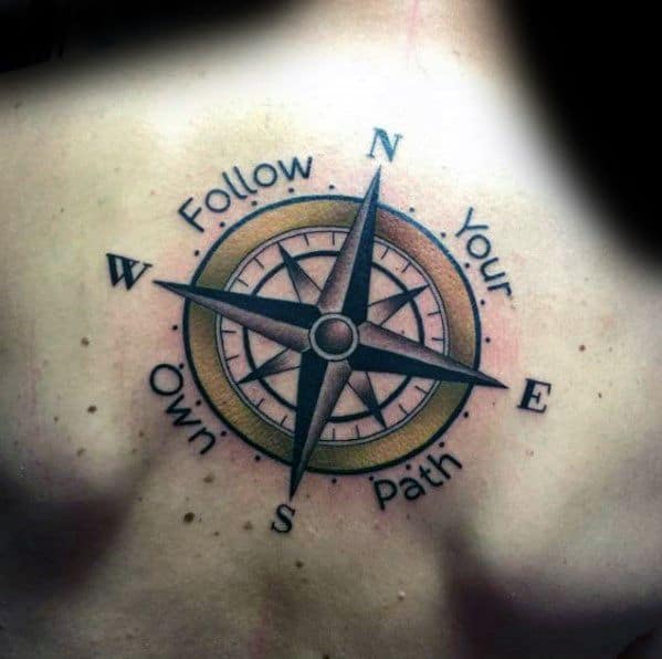 Simple Compass Tattoo Design Ideas For Men