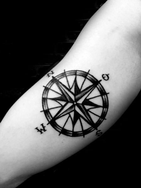 Simple Compass Tattoo Designs For Gentlemen
