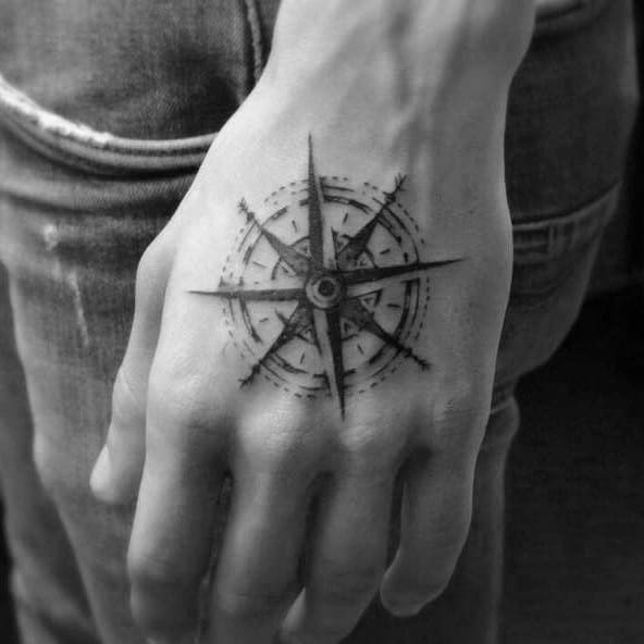 Simple Compass Themed Tattoo Ideas